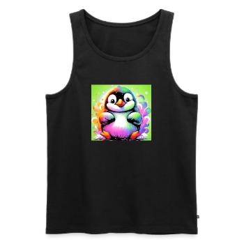 penguin - Men's Premium Organic Tank Top - black - Front - Michal (187cm)