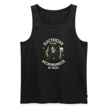 Elektriker-Nekromant - Männer Premium Bio Tank Top - Schwarz - Vorne - Michal (187cm)
