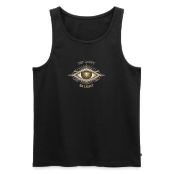See Light Be Light Sacred Geometry Zen Shirt - Männer Premium Bio Tank Top - Schwarz - Vorne - Michal (187cm)