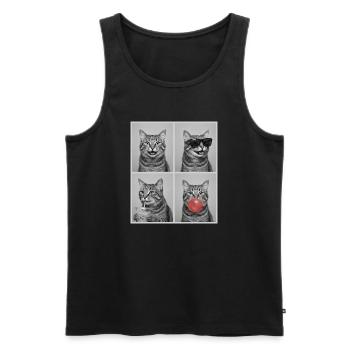 Cats American Bobtail Cat - Men's Premium Organic Tank Top - black - Front - Michal (187cm)