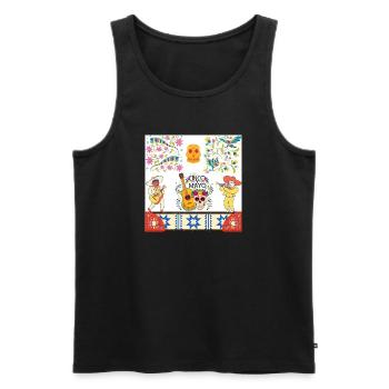 Cinco Mayo Día Muertos Fiesta - Männer Premium Bio Tank Top - Schwarz - Vorne - Michal (187cm)