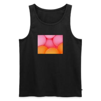 Knallbunte Ballons in orangenen Pastellfarben - Männer Premium Bio Tank Top - Schwarz - Vorne - Michal (187cm)