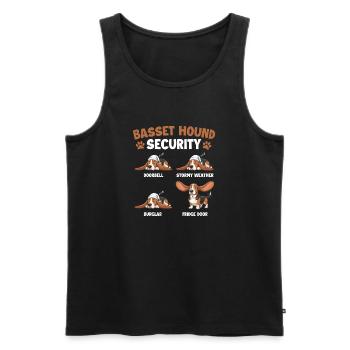 Basset Hound Security - Funny Dog Mom Dog Dad - Men's Premium Organic Tank Top - black - Front - Michal (187cm)