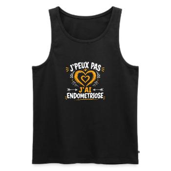 T-shirt J'peux Pas J'ai Endometriose Humour - Débardeur bio Premium Homme - noir - Devant - Michal (187cm)
