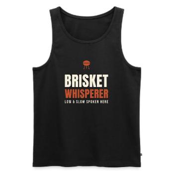 Brisket Whisperer BBQ - Männer Premium Bio Tank Top - Schwarz - Vorne - Michal (187cm)