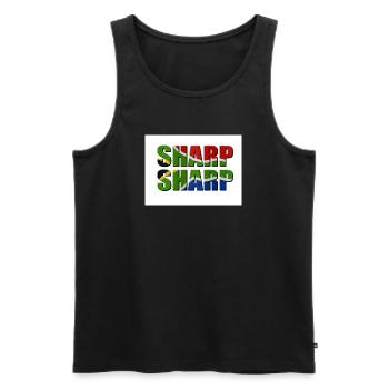 Sharp sharp  - Men's Premium Organic Tank Top - black - Front - Michal (187cm)
