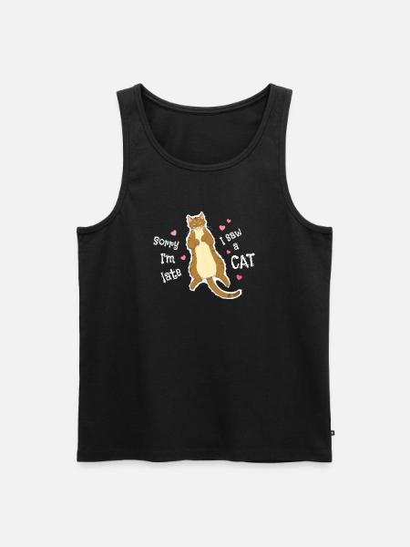 Undskyld, jeg er forsinket, jeg så en kat - Herre Premium økologisk tanktop - sort