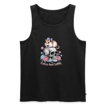 Curse But Cuddly Hamster Auf Totenkopf - Männer Premium Bio Tank Top - Schwarz - Vorne - Michal (187cm)