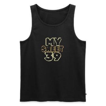 39 - Men's Premium Organic Tank Top - black - Front - Michal (187cm)