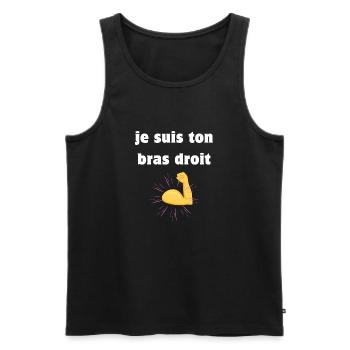 Je suis ton bras droit - Débardeur bio Premium Homme - noir - Devant - Michal (187cm)