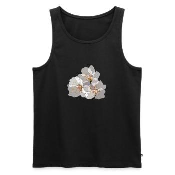 Fleurs de cerisier | Illustration florale zen - Débardeur bio Premium Homme - noir - Devant - Michal (187cm)