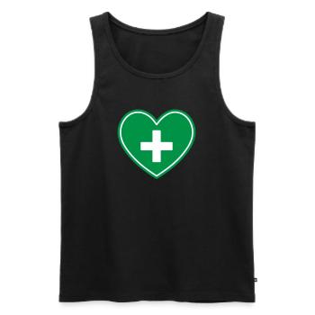 Icône Medical Heart Cross Healthcare - Débardeur bio Premium Homme - noir - Devant - Michal (187cm)