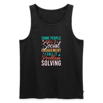 Social Worker Quote Problem Solving Social Work - Men's Premium Organic Tank Top - black - Front - Michal (187cm)
