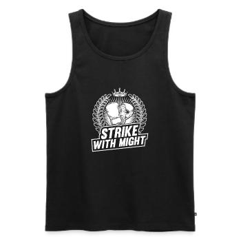 Strike With Might Boxing Gloves - Men's Premium Organic Tank Top - black - Front - Michal (187cm)