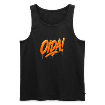 Oida ! – Conception de pinceaux à graffiti - Débardeur bio Premium Homme - noir - Devant - Michal (187cm)