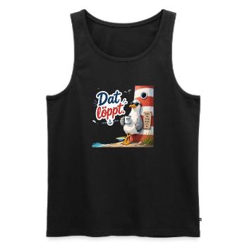 Dat löppt - Männer Premium Bio Tank Top - Schwarz - Vorne - Michal (187cm)