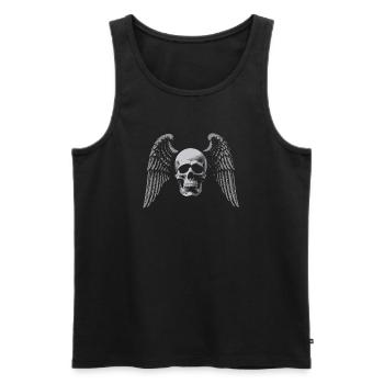 Winged Skull Gothic Emblem - Men's Premium Organic Tank Top - black - Front - Michal (187cm)
