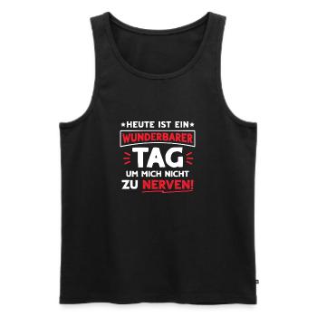 Sarkasmus Genervt Ruhe Abstand Bürohumor Ironie - Männer Premium Bio Tank Top - Schwarz - Vorne - Michal (187cm)