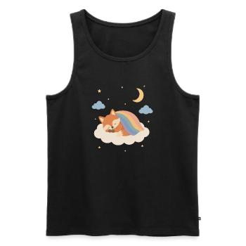Sleeping fox under the rainbow - Men's Premium Organic Tank Top - black - Front - Michal (187cm)