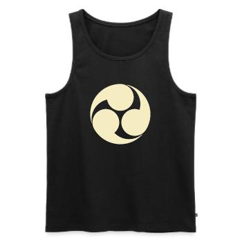 Oriental Vintage Pale Yellow Kobayakawa Japan Mon - Men's Premium Organic Tank Top - black - Front - Michal (187cm)