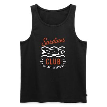 Sardines Club Every Day - Men's Premium Organic Tank Top - black - Front - Michal (187cm)