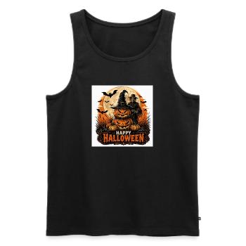 Halloween-Nacht-Kürbisse - Männer Premium Bio Tank Top - Schwarz - Vorne - Michal (187cm)