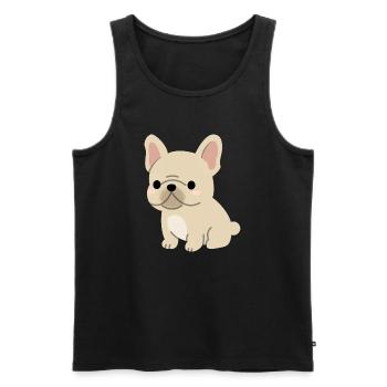 Charming French Bulldog Illustration - Men's Premium Organic Tank Top - black - Front - Michal (187cm)