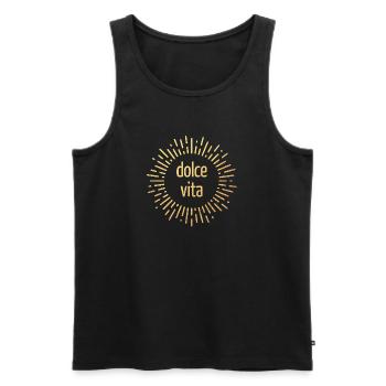 Dolce Vita Luxus Sonne exklusiv Lebensfreude Party - Männer Premium Bio Tank Top - Schwarz - Vorne - Michal (187cm)