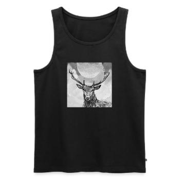 Cerf - Débardeur bio Premium Homme - noir - Devant - Michal (187cm)