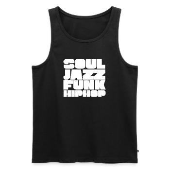 Soul Jazz Funk HipHop Typeface - Men's Premium Organic Tank Top - black - Front - Michal (187cm)
