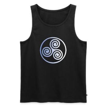 triskele blue fade - Men's Premium Organic Tank Top - black - Front - Michal (187cm)