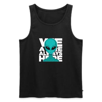 We Are Always Here Alien Extraterrestrial Science - Men's Premium Organic Tank Top - black - Front - Michal (187cm)