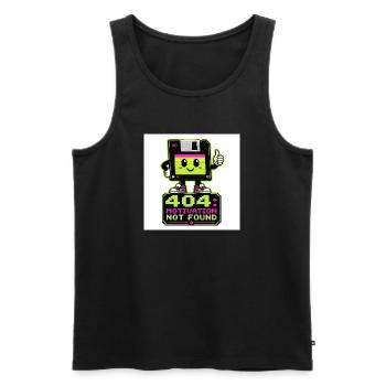 Motivation Retro 404 non trouvée - Débardeur bio Premium Homme - noir - Devant - Michal (187cm)