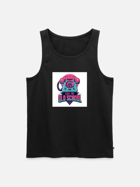 Call Me Old School - Men's Premium Organic Tank Top - black