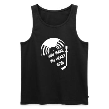 Vinyl - Men's Premium Organic Tank Top - black - Front - Michal (187cm)