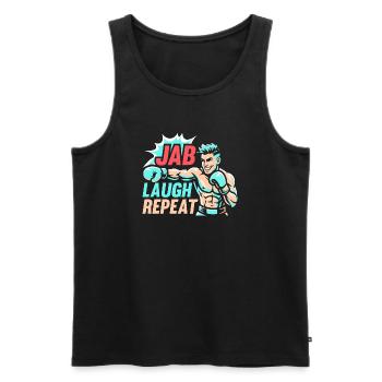 Jab Laugh Repeat Gloves Boxing Gloves - Männer Premium Bio Tank Top - Schwarz - Vorne - Michal (187cm)