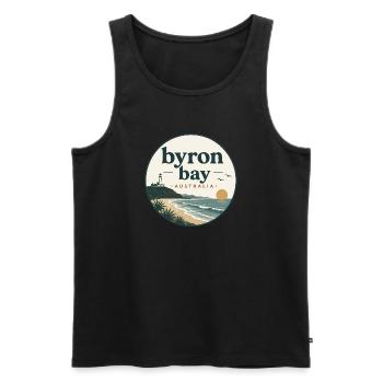 Byron Bay Coastal Magic - Men's Premium Organic Tank Top - black - Front - Michal (187cm)