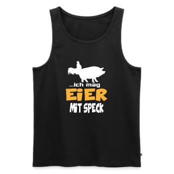 Ich mag Eier mit Speck Huhn Schwein Animals - Männer Premium Bio Tank Top - Schwarz - Vorne - Michal (187cm)