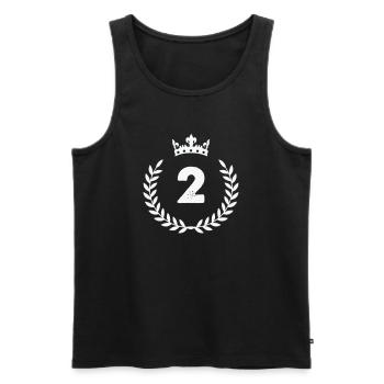 Numéro Deux avec Couronne et Laurel - Débardeur bio Premium Homme - noir - Devant - Michal (187cm)