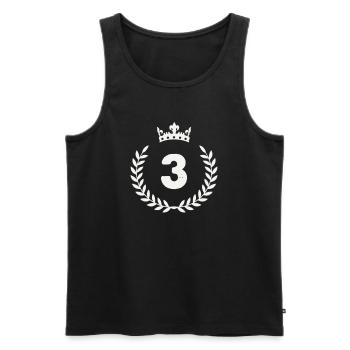 3_kranz_krone- - Men's Premium Organic Tank Top - black - Front - Michal (187cm)