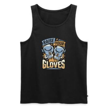 Levez vos gants Gants de boxe - Débardeur bio Premium Homme - noir - Devant - Michal (187cm)