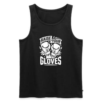 Levez vos gants de boxe - Débardeur bio Premium Homme - noir - Devant - Michal (187cm)