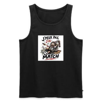 J'peux pas j'ai match - Débardeur bio Premium Homme - noir - Devant - Michal (187cm)