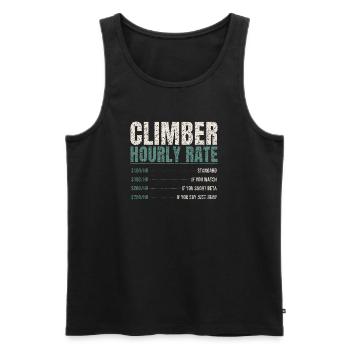 Climber Hourly Rate Funny - Men's Premium Organic Tank Top - black - Front - Michal (187cm)