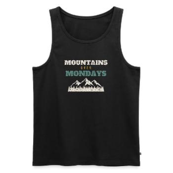 Les montagnes les lundis - Débardeur bio Premium Homme - noir - Devant - Michal (187cm)