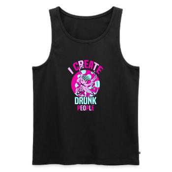 Serveur Barman Barchef - Débardeur bio Premium Homme - noir - Devant - Michal (187cm)