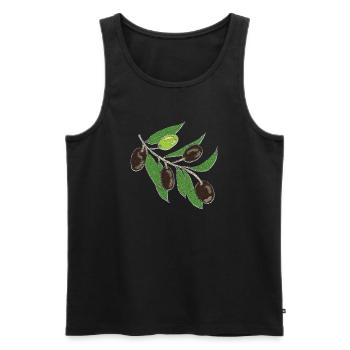 Olive Branche Verte Olive foncée - Débardeur bio Premium Homme - noir - Devant - Michal (187cm)
