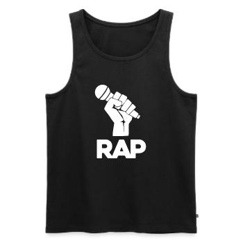 Silhouette du micro rap - Débardeur bio Premium Homme - noir - Devant - Michal (187cm)
