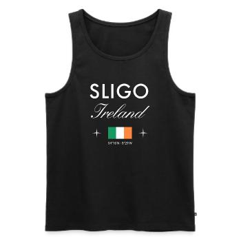 Coordonnées de Sligo Irlande Souvenir de voyage - Débardeur bio Premium Homme - noir - Devant - Michal (187cm)