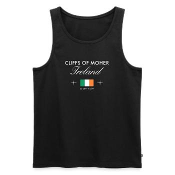 Cliffs of Moher Coordonnées Souvenir de voyage - Débardeur bio Premium Homme - noir - Devant - Michal (187cm)